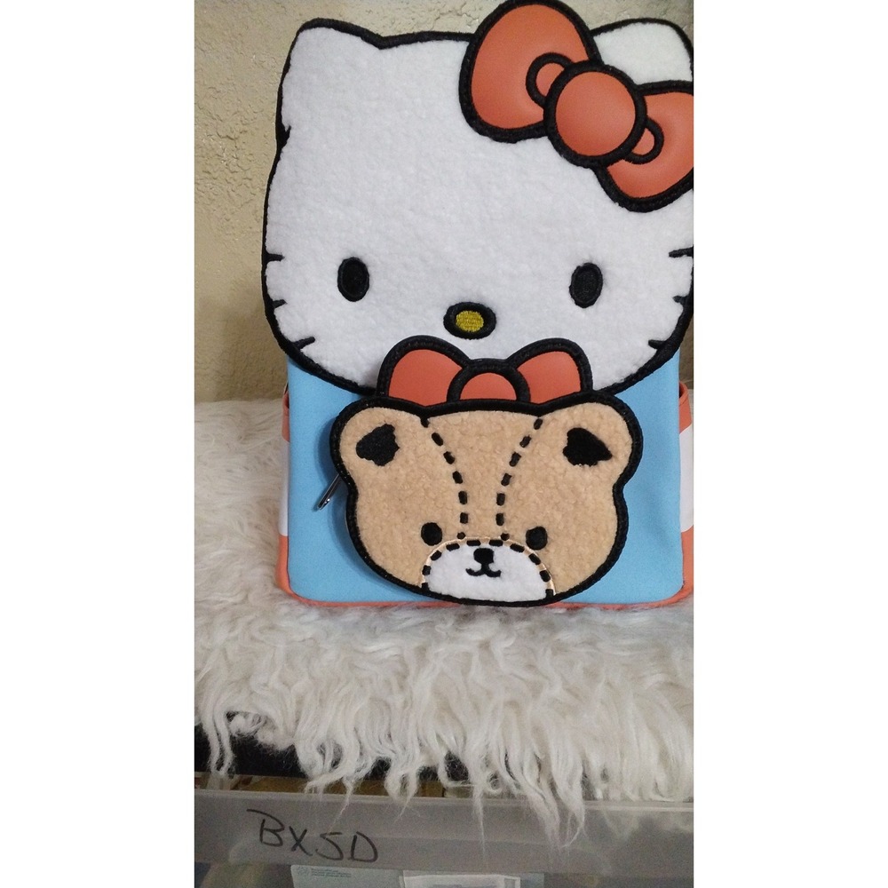 Loungefly Hello Kitty Tiny Chum Bear Mini Backpack Blue Orange NWT Hot Topic